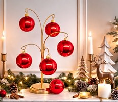 Juledekoration-med-røde-glaskugler-i-en-skål